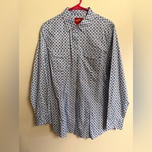 Women’s  Blue Patterned Rodeo western long sleeve Shirt size L